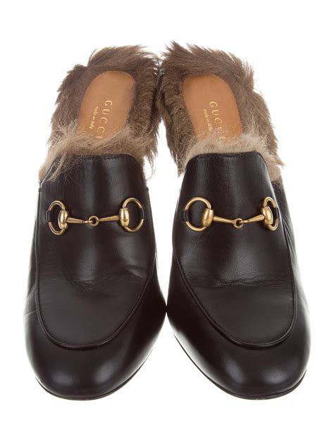 gucci fur shoes women|gucci princetown mules on sale.